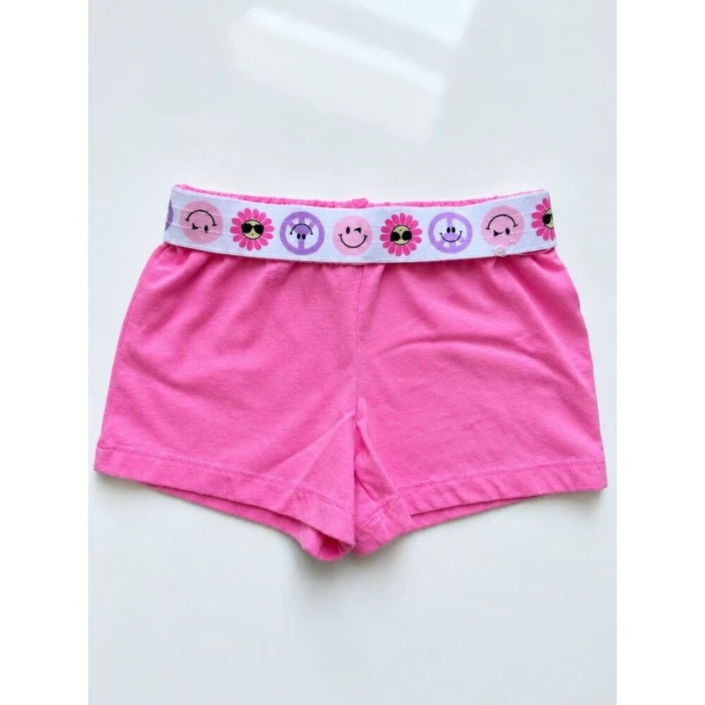 Garanimals Girls 4T Pink Smiley Flower Graphic Waistband Pull-On Shorts
